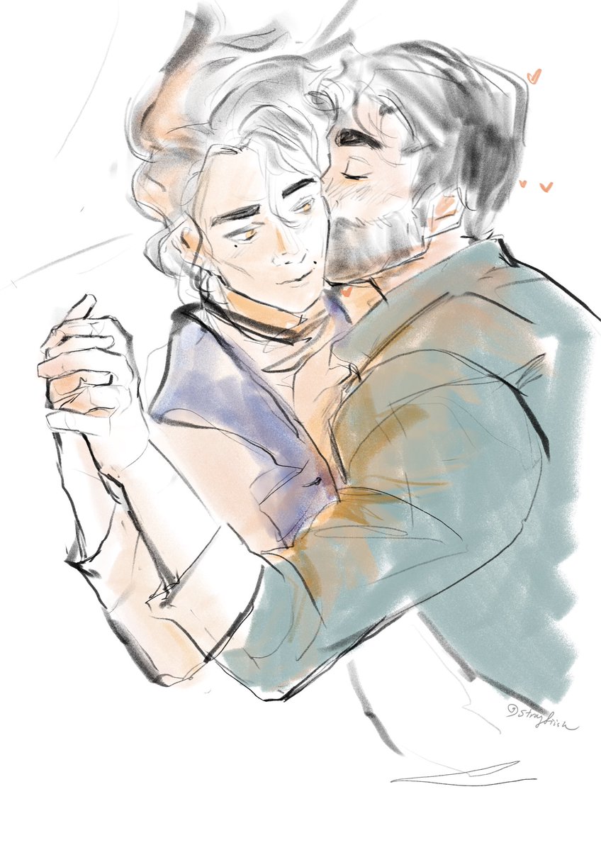 strayfiish's tweet photo. Warm-up sketch
(Drawing them hugging is a good start…?)

#jayvik https://t.co/uue72qDr3u