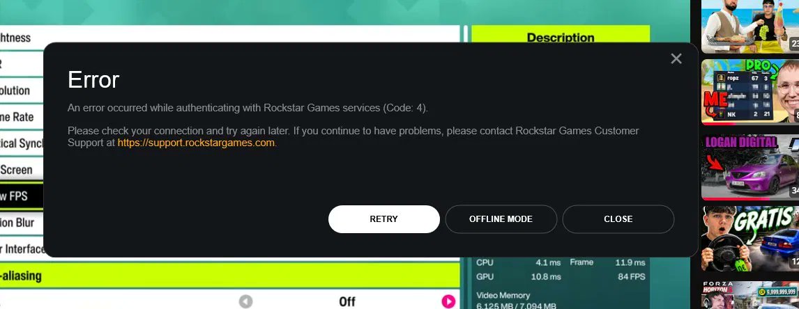 27adelin's tweet photo. @RockstarSupport I can't authenticate on RDR2 via Steam. Getting Error Code 2 and Code 4 when trying to Switch Account. Your support site also gives System Error. Please help! https://t.co/CnyI6ZQFeX