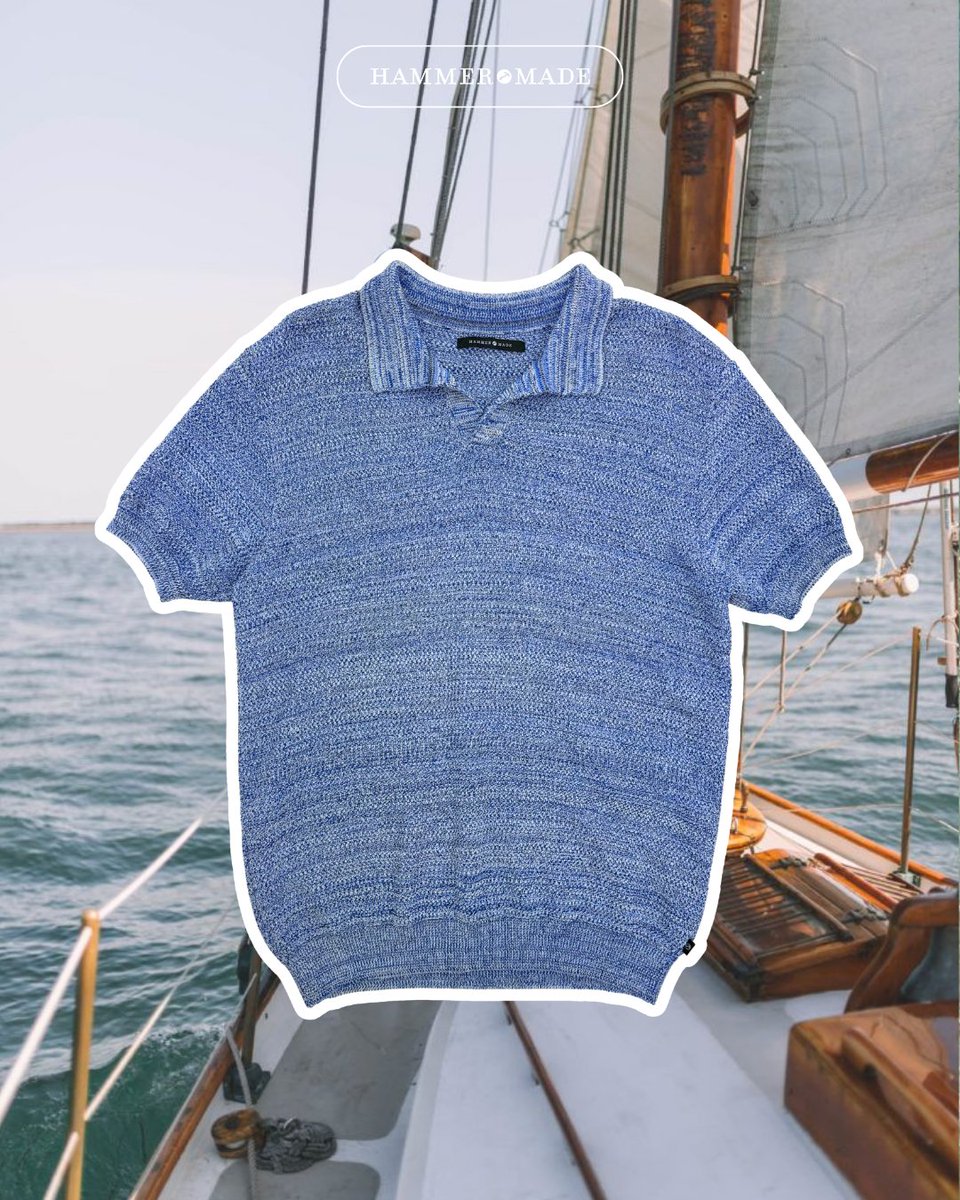 HammerMade's tweet photo. Made for the kind of Memorial Weekend plans that start by the water and end well after sunset⛵🇺🇸
Our latest knit polos bring lightweight texture, relaxed polish, and just a subtle nod to classic coastal style — now part of our Memorial Weekend Event savings: 
Buy 2 styles, get 15% off / Buy 3 or more styles, get 20% off

Now through Monday, May 25: https://t.co/IeFskxGBXB

#HammerMade #WearAHammerMade #MemorialWeekend #Minnesota #SummerStyle