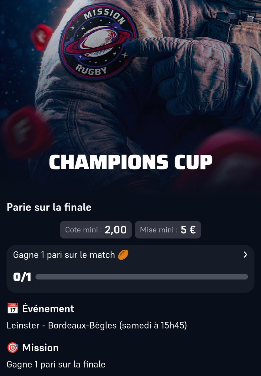 MesBonsPronos's tweet photo. 💬 Winamax et Unibet 🏉 (si opportunité, je donnerai)
Allez UBB 🇫🇷
⚠️ Live Unibet 
➡️ Winamax penser à prendre marqueur d'essai https://t.co/yN42LgLKWa