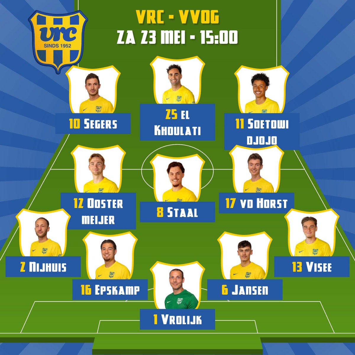 vvVRC's tweet photo. De opstelling van VRC https://t.co/blPqZo4Bpu