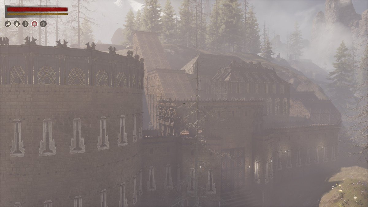 draco_MHW's tweet photo. #コナンアウトキャスト #コナンエグザイル #ConanExiles
日本の山城風拠点を建てたので今度は西洋の山城風拠点に挑戦。
山の斜面を登る通路がどうしても不自然に。傾き45°だけでなく22.5°や67.5°の建材があれば…(無理）

あと、建てる場所が悪いのか日が出てる時はだいたい拠点の正面が逆光。 https://t.co/qGQatQReEO