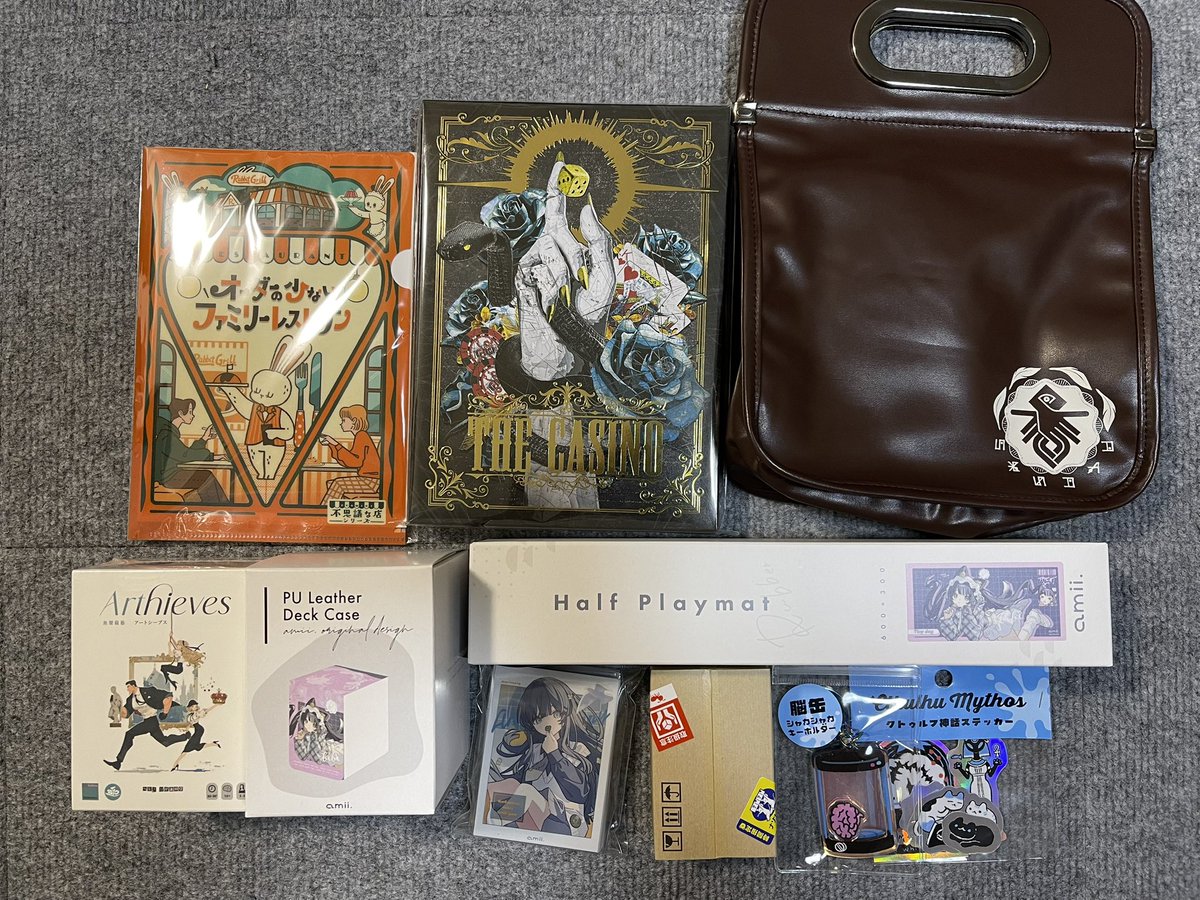 konnyakMaterial's tweet photo. 戦利品紹介〜
マダミス、ボドゲ、謎解き、サプライ
今回も大満足です

＃ゲームマーケット2026春 https://t.co/fzhoBN08qZ