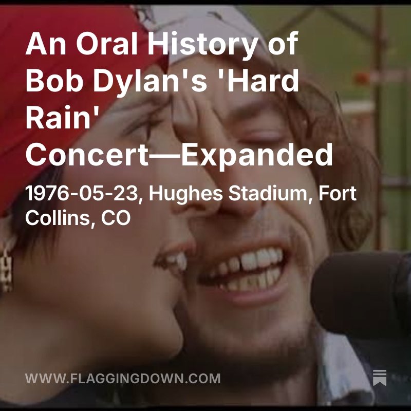 rayfp's tweet photo. “Who the fuck cut up Bob Dylan’s paintings of Christ?”

New oral history of the famous Hard Rain concert - 50 years ago today! https://t.co/x6M6RoZFoT