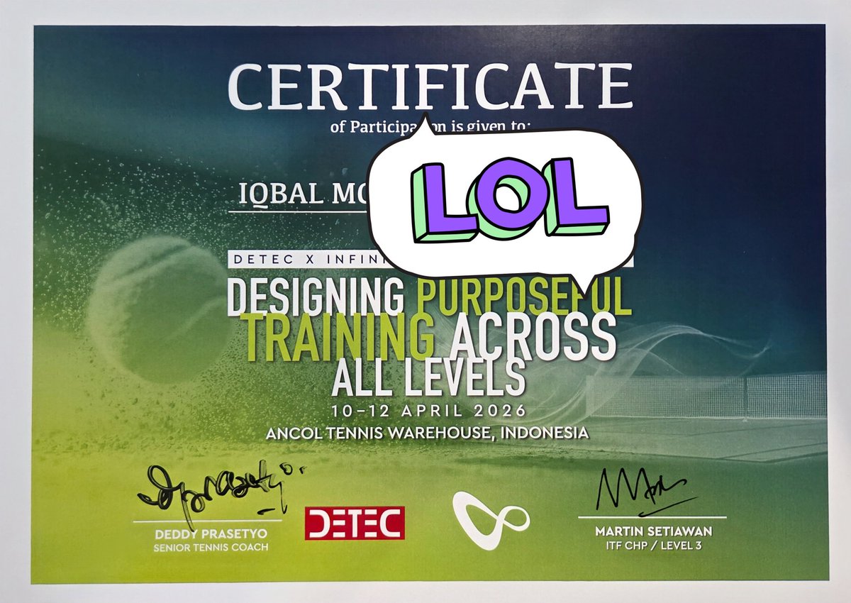noenam's tweet photo. @catflixs yuk.. aku udah certified tennis coach nih skg https://t.co/HOlql3h9ll