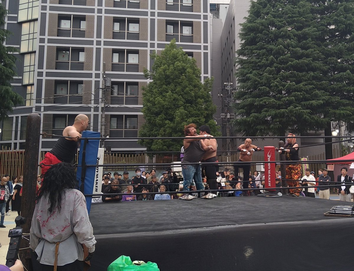 oooh617's tweet photo. プロレスリングC-selectionのAkechi選手出場新宿バトルエイド2026大久保公園5/23、
Akechiさんは第1試合神楽選手と組んでHANAOKA＆アホロートル組と対戦し健闘。セコンドは千春代表。
シークレットベース、PURE-J勢、戸井克成選手らが出場で楽しかったです。
#pw_secretbase
#prc_sele　#シーセレ https://t.co/cf4ffivp4H
