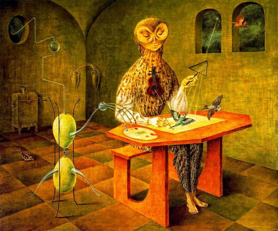 ProfeBrachoHill's tweet photo. Is #AI truly #intelligent? #RemediosVaro is one of my favorite artists in the #Hispanic world &amp; #GenerativeAI sometimes makes me think about her. Learning a lot in #TESOL 1-week PD. Thanks @TeachSaraD! #DejaVu @TESOL_Assn  @DrDJackson4 @RPHS_Panthers10 @FBISD_MSD #langchat https://t.co/7295XbR8cr