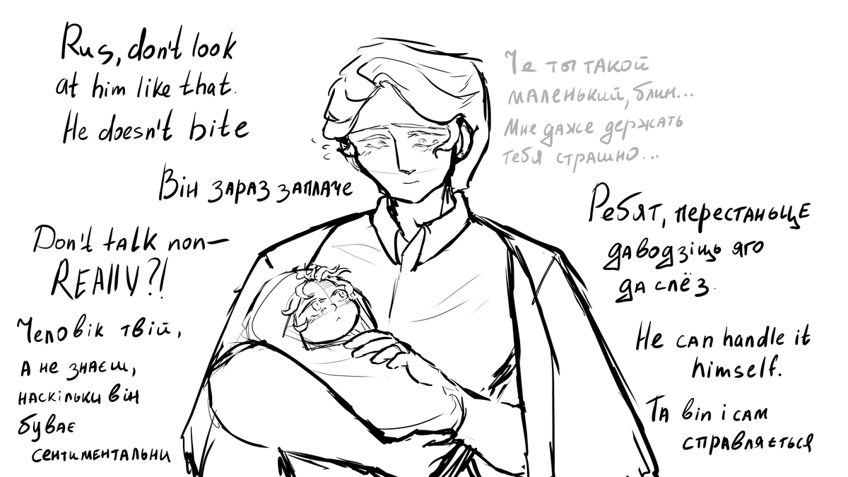 Alpyhighs's tweet photo. I once saw another artist's work with Papa Ross on Twitter and decided to sketch something similar myself.
If you need a translation of the lines, ask!
#Countryhumans
#CountryhumansRussia
#USARUS https://t.co/RlyS2X7ncx