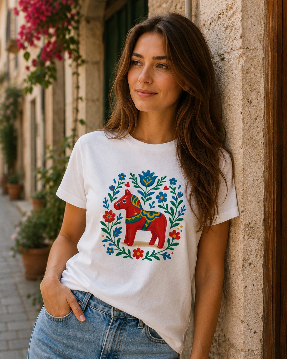 TurtleLina's tweet photo. Scandinavian Folk Art Horse Shirt | Dala Horse Forestcore Tee | Boho Nordic Folk Clothing https://t.co/FqsTU9zKDC через @Etsy @etsysuccess @etsyuk  Etsy Sellers and Buyers | Etsy SEO | Etsy Promotion ETSY Print On Demand | Digital Product & Printable Art |  Etsy Marketplace | Etsy Sellers and Buyers | Etsy Shop | Etsy Promotion
Bring a touch of Scandinavian folk art, forestcore charm, and cozy cottagecore vibes into your everyday wardrobe with this unique nature-inspired tee. Featuring beautifully detailed folk art illustrations with floral, botanical, woodland, and animal motifs, this shirt is perfect for lovers of whimsical Nordic aesthetics, wildflowers, birds, foxes, cats, dogs, peacocks, and forest-inspired designs.
Designed for comfort and everyday wear, this lightweight unisex t-shirt pairs effortlessly with jeans, cardigans, oversized sweaters, or your favorite cozy outfit. Whether you love cottagecore fashion, Scandinavian folk art, boho style, or simply enjoy artistic nature-inspired clothing, this tee adds a colorful and creative touch to your collection.
Why customers love it:
• Soft and lightweight feel for everyday comfort
• Unique Scandinavian folk art inspired designs
• Perfect for forestcore, cottagecore, boho, and nature lovers
��� Great gift idea for animal lovers, folk art fans, and botanical aesthetic enthusiasts

• Vibrant high-quality print made to stand out

Product Details:

• 100% combed and ring-spun cotton (Heather colors contain polyester)
• Fabric weight: 4.2 oz/yd² (142 g/m²)
• Pre-shrunk fabric
• Side-seamed construction
• Shoulder-to-shoulder taping
This product is sourced from trusted manufacturing partners in Guatemala, Nicaragua, Mexico, Honduras, or the United States.

Thank you for supporting small creative businesses and choosing made-to-order products that help reduce waste and overproduction.
#scandinavianfolkart, #vyshyvankastyle, #forestcoreshirt, #witchclothes, #ukrainianculture, #scandibohostyle, #folkartshirt, #folkarttshirt, #floralfolkshirt, #blockprintshirt, #scandinavianshirt, #hummingbird, #birdprinttee , #forestcorefashion, #cottagecorestyle, #folkartdesign, #botanicalshirt, #natureinspired, #woodlandstyle, #bohoaesthetic, #nordicdesign, #scandinavianstyle, #wildflowertee, #animallovergift, #vintagestyletee, #graphictee, #bohoshirt, #forestcoreaesthetic, #folkartlover, #naturelovergift, #cottagecoreclothing, #unisextee, #artistictshirt