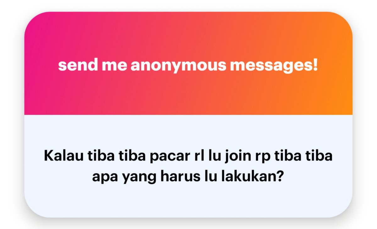 KACAUMANIAagc's tweet photo. ㅤㅤ
ㅤㅤ
Kalau misal pacar rl gue join rp tiba-tiba, hal yang bakal gue lakuin adalah bucinin dia lah, masa dianggurin. Gue ga akan bingung, karena gue pun pasti di rp ga akan aneh-aneh, itu versi gue ya. Kalau kalian gimana?
ㅤㅤ
ㅤㅤ https://t.co/upVwsvbVJO