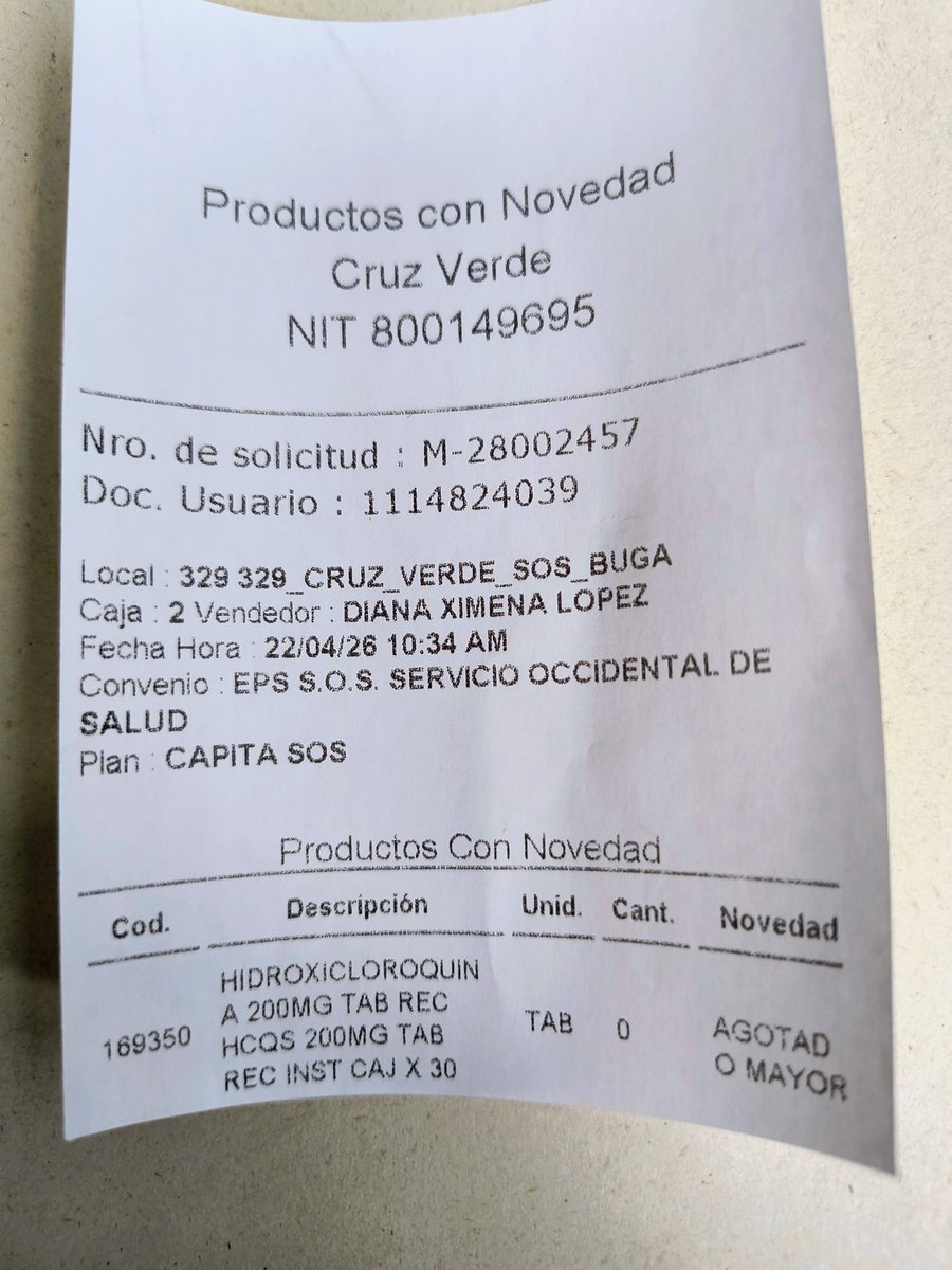 JOBFORHUMANS's tweet photo. @Bancolombia Agotado medicamento que me toca comprar hoy mira la fecha la formula por dos meses se me acabó ayer el del primer mes y hoy ya toca comprarme el medicamento https://t.co/sUymdBIzpG
