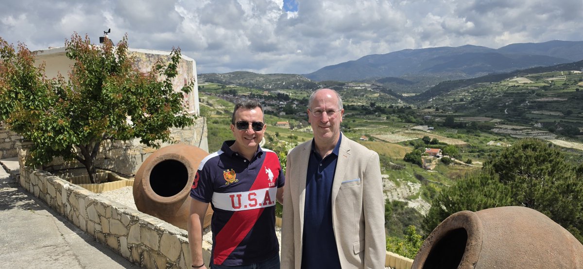 ACBcyprus's tweet photo. We wrapped up the week by enjoying the beautiful weather, stunning scenery and Cypriot hospitality with an excursion to Omodos!  A perfect ending to a wonderful week of collaboration. Thank you to all our European colleagues for joining us! 🍷🌿 https://t.co/wSB1QXV0S4