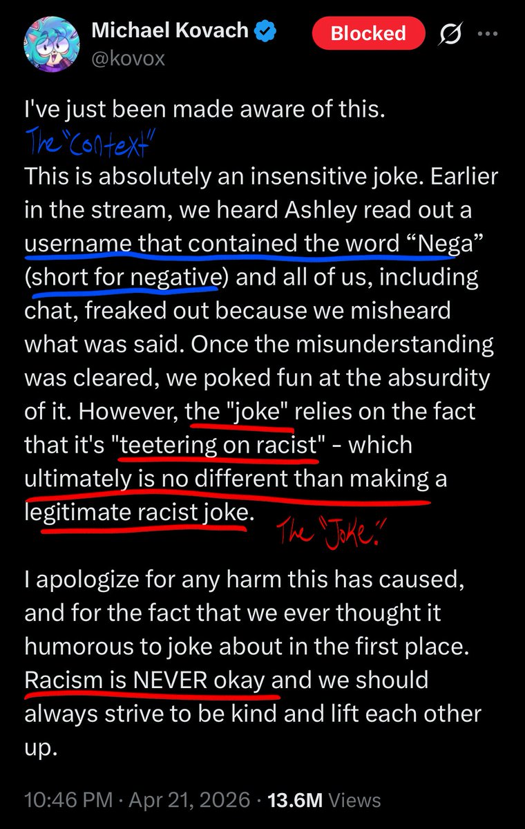 NillValintine's tweet photo. @ryloken68 No matter how you try to spin it, the joke was based on racism. It is racist. https://t.co/xtUhd7eyr4