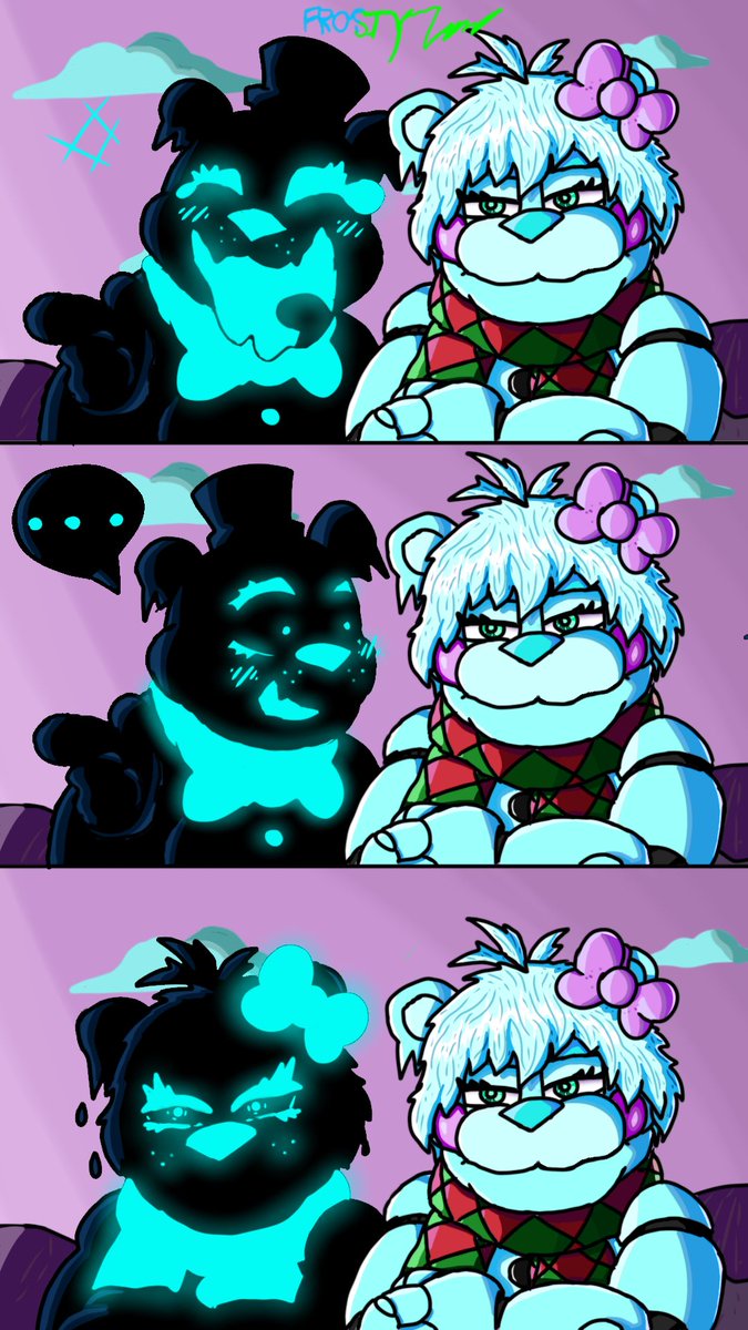FrostbearFanboi's tweet photo. Sometimes, I feel kinda resentful about my own work, like, what if I’m being too annoying to other people by showing my drawings to them? And, what if I’m if I’m being to self centered when showing my fnaf ocs? It’s just a whole entire mess really https://t.co/JffwzPo9ci