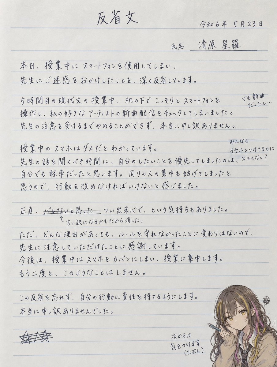 Meaning 反省文 反省文 In Mazii - Japanese その他