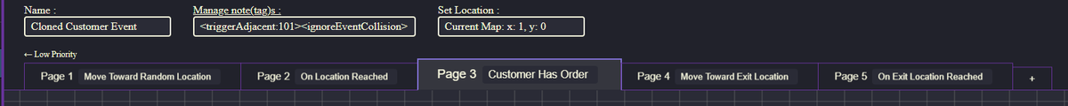 DragAndPlugin's tweet photo. Did you know you could name you event pages in my recently released Visual Event Editor ? 
No more skimming through all of them to find the one you're looking for !

Available for free on : https://t.co/fRja7xTQ7L

#rpgmaker #rpgmakermv #rpgmakermz https://t.co/aW7iJMST7S
