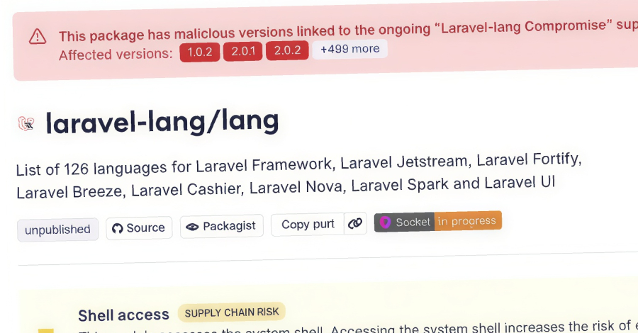 N45HTOfficial's tweet photo. Laravel-Lang PHP Packages Compromised to Deliver Cross-Platform Credential Stealer 👾⚠️

🔗 https://t.co/Ir1FEHg3aH https://t.co/JaQiOlFevv