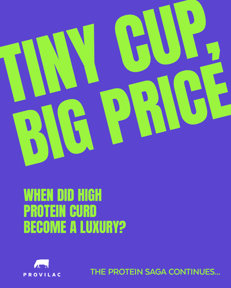 ProvilacMilk's tweet photo. Tiny cup. Big price.
Somehow, everyday protein stopped feeling everyday.
Why did high-protein curd become a luxury?
Maybe it’s time for something better.
#Provilac #ProteinSaga #HighProtein #HighProteinCurd #ComingSoon https://t.co/7eNkfYijMd