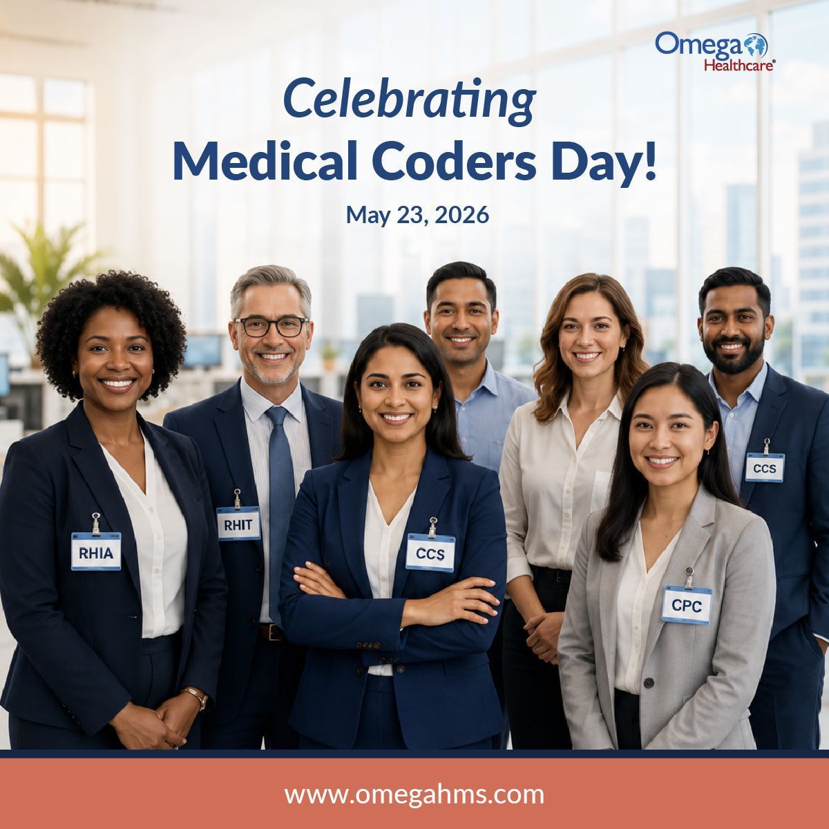Omega_HMS's tweet photo. Happy National Coders Day to the experts who bring accuracy, compliance, and clarity to healthcare reimbursement.

Your work strengthens documentation, supports cleaner claims, and helps healthcare organizations perform at their best. Thank you for all you do. 

#NationalCodersDay #MedicalCoding #RCM #AHIMA #OmegaHealthcare #Omegahms