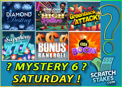 scratchstakes's tweet photo. 📣Saturday Spoiler Alert📣
❓❔❓What are the Mystery 6❓❔❓
Play these 6 games to reveal today’s mystery for the chance to #win up to $20,000! 💸

🤔Have you scratched today?
👉 https://t.co/Prf7nnDyLj https://t.co/ECrmGud8J8