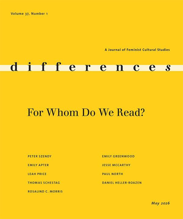 DukePress's tweet photo. The Weekly Read is “Letters from Underground” by Rosalind C. Morris. The article appears in For Whom Do We Read, a special issue of @differences_DUP (37:1), edited by Peter Szendy.

Read this article for free through 8/20: https://t.co/pIT6uQj27E https://t.co/gNZHIvdVjV