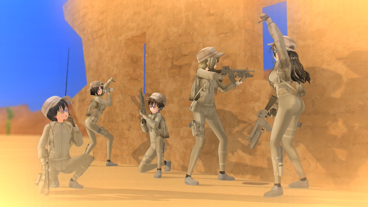 CharmysHeaven's tweet photo. 砂漠の背景でいい感じにアンブッシュできる壁があったので、つい……。
#com3d2 https://t.co/SgDwEOQCXm