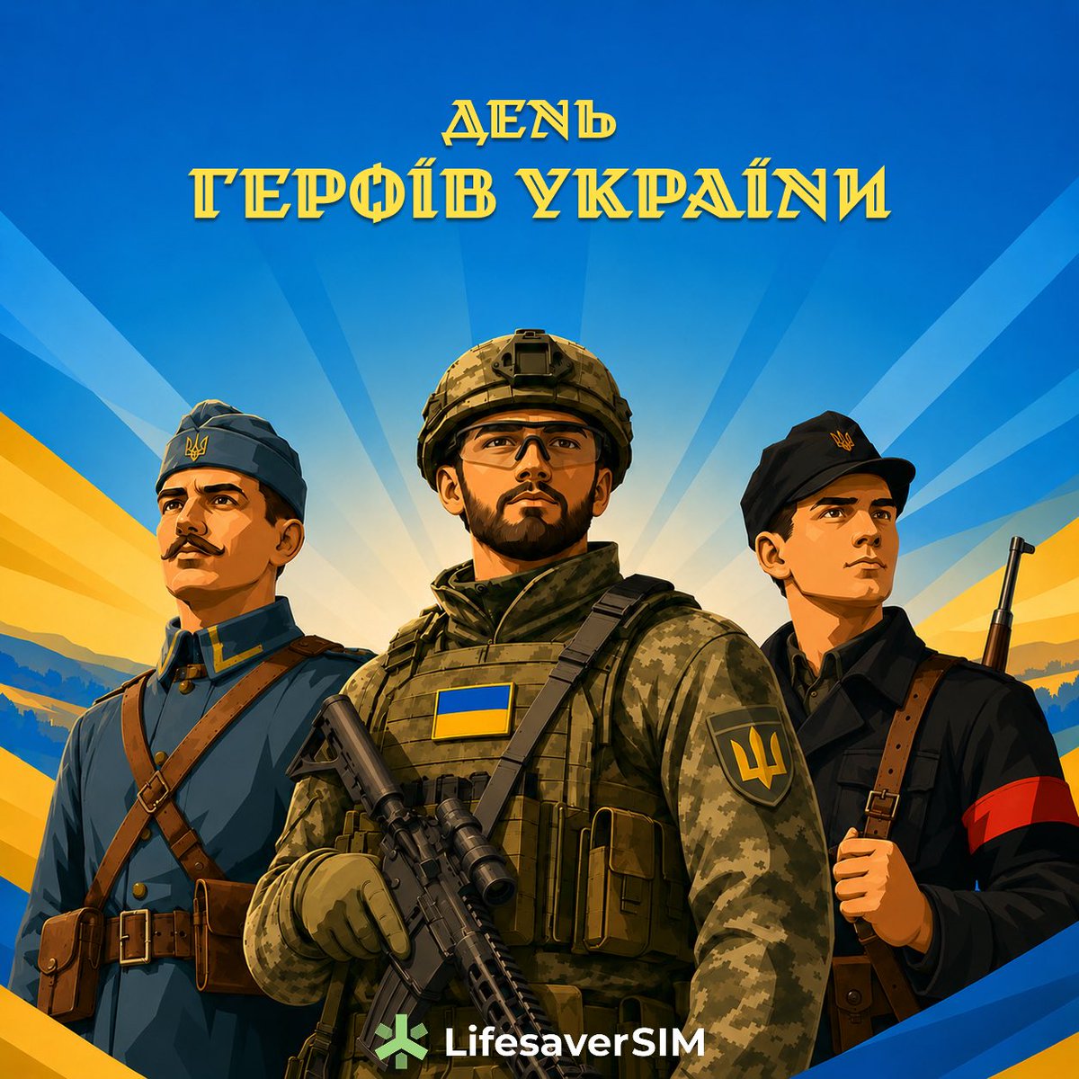LifesaverSIM's tweet photo. Ukraine Heroes Day 🇺🇦 
Glory to the Heroes! 
Glory to Ukraine!

#Ukraine https://t.co/hBrQW4JTDA