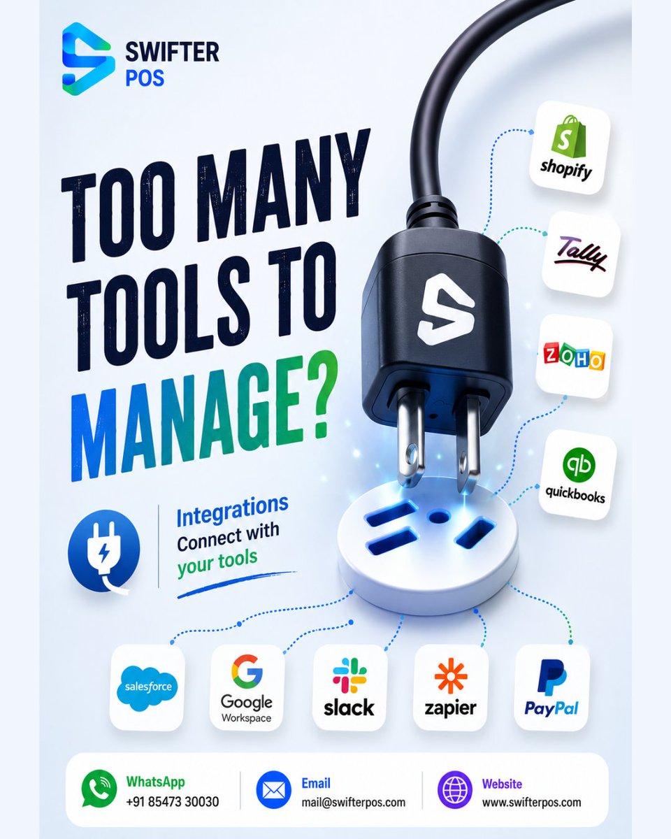 SwifterPos's tweet photo. Too many apps. Too many tabs. Too much confusion.
Swifter POS brings everything together with seamless integrations that keep your business connected and running smoothly. 

📧 mail@swifterpos.com
🌐 https://t.co/5VZWraFibk

#SwifterPOS #BusinessAutomation #POSSoftware https://t.co/aIEvTyoeRt