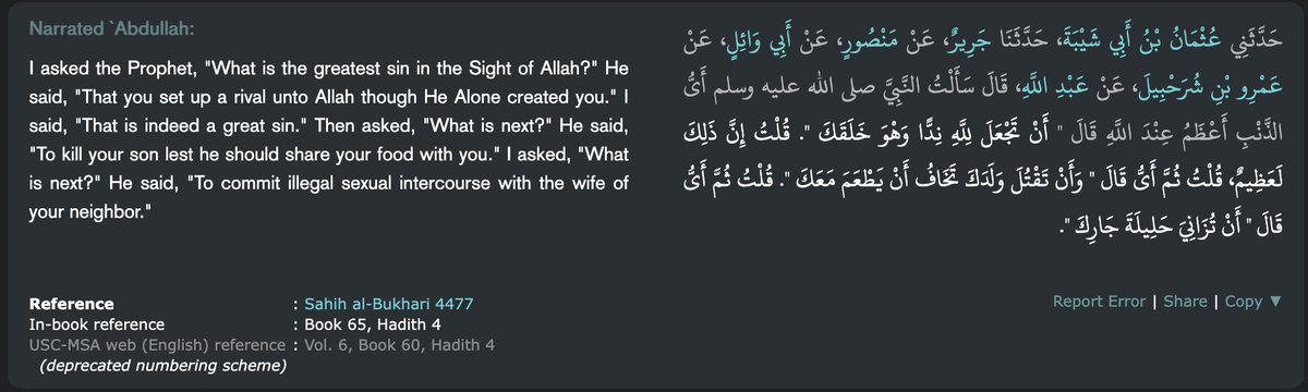 IslamistArchive's tweet photo. Worshipping a different god is the worst sin in Islam followed by killing your child and committing adultery https://t.co/8Bc4LdNWC3