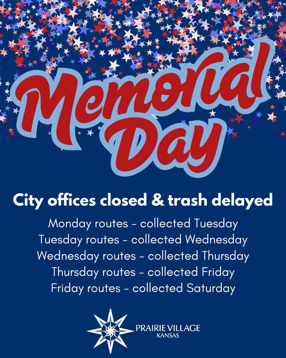 ericforpv's tweet photo. City offices will be closed on Monday for Memorial Day - have a safe and happy holiday. And thank you to those who gave everything for our nation. 🇺🇸 https://t.co/qBcgJEREA8
