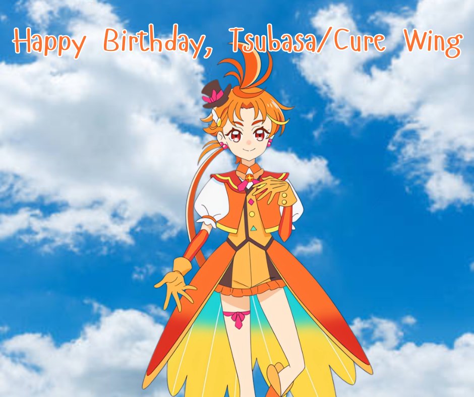 carachan2001's tweet photo. Happy Birthday, Tsubasa! 🧡🐦 

(His birthday is 2 days ago, yet I forgot to post this birthday card until now.)

#birthdayboy #birthday #curewing #tsubasayuunagi #precureworld https://t.co/S9TkRLwVo8