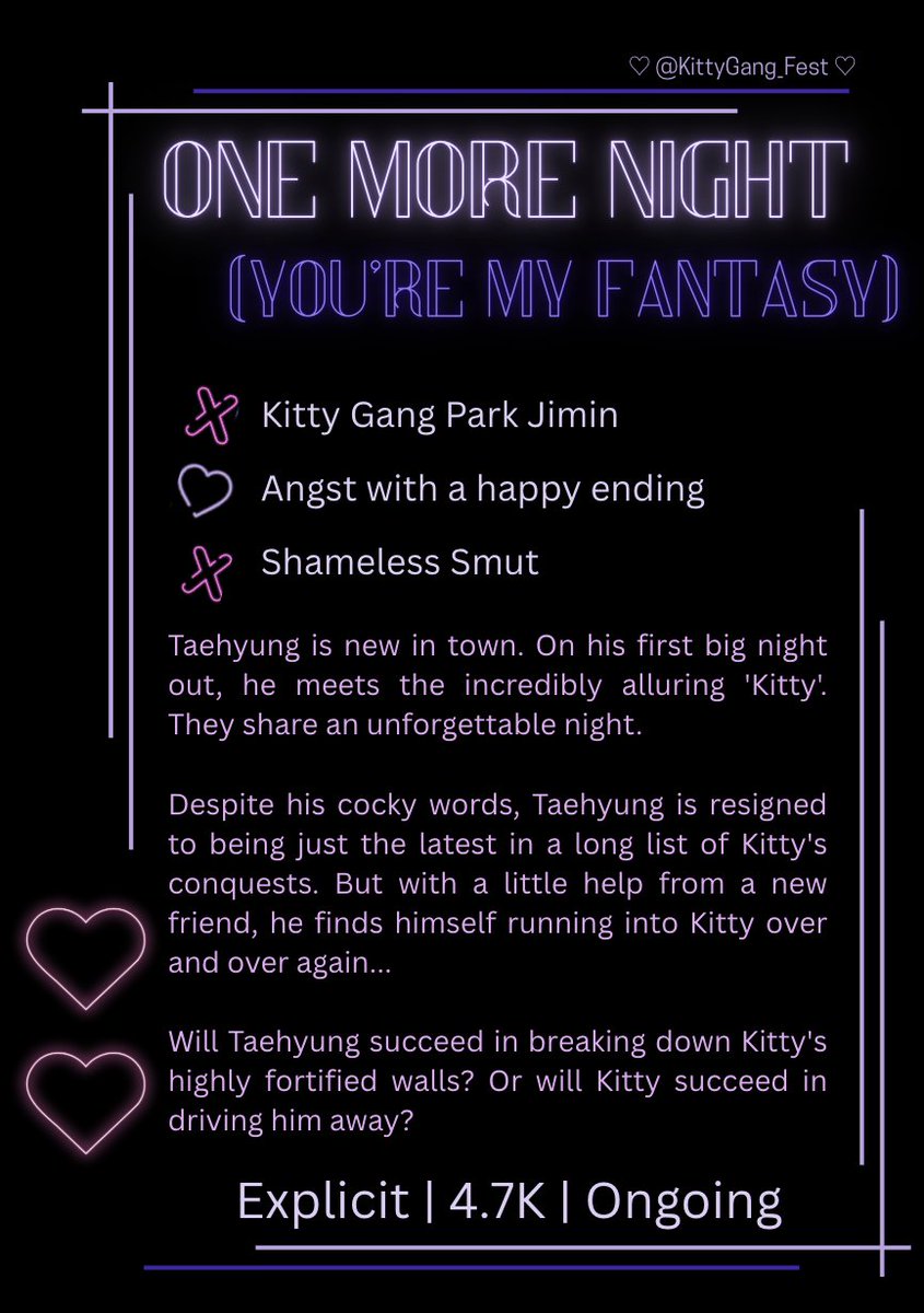 KittyGang_Fest's tweet photo. ✧❥✧.• one more night (you're my fantasy) 
--❥ https://t.co/xtDRWiUMDj 

AUTHOR 
✧ NullaNull
❥ @nullawrites
❥ BS // nullawrites

♡ Explicit  
♡ 4.7 K   
♡ Ongoing https://t.co/YjzhVqmGFE