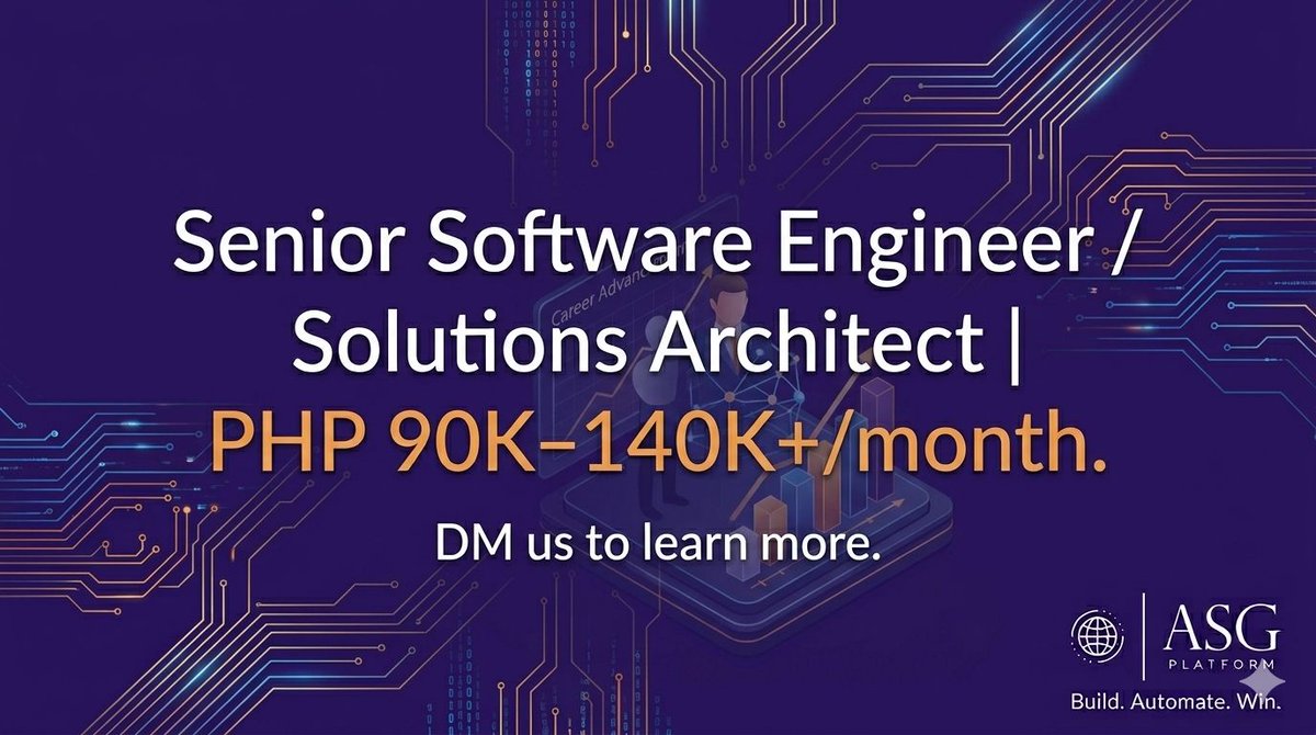 asg_platform's tweet photo. What does it look like when a dev gets full ownership? This. 
If that's you — there's a role for you right now.
Senior SWE / Solutions Architect | PHP 90K–140K+/month
💬 Drop "🧱" if this is the work you want.
#TechJobsPH #DevPH https://t.co/MzxgcsFS86