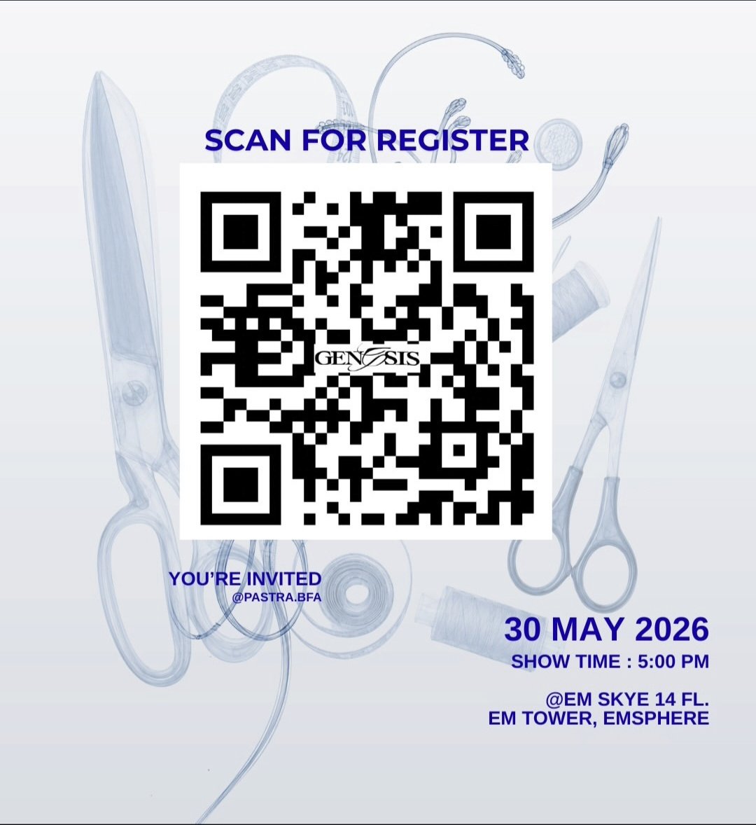 BommynFCTH's tweet photo. [BOMMY SCHEDULE🌟💖] 

"GENESIS" 2026 GRADUATE SHOWCASE

🗓️ 30 May 26
📍 Em Tower, Emsphere 14 fl.
⏰ Register : 16.00  Show time : 17.00
✅️มีรวมพลหลังจบงานและสามารถให้ของขวัญได้
**ลงทะเบียนเข้างานผ่านQR Code

#bommyn
#inthe8ight https://t.co/6kejbt1eGZ