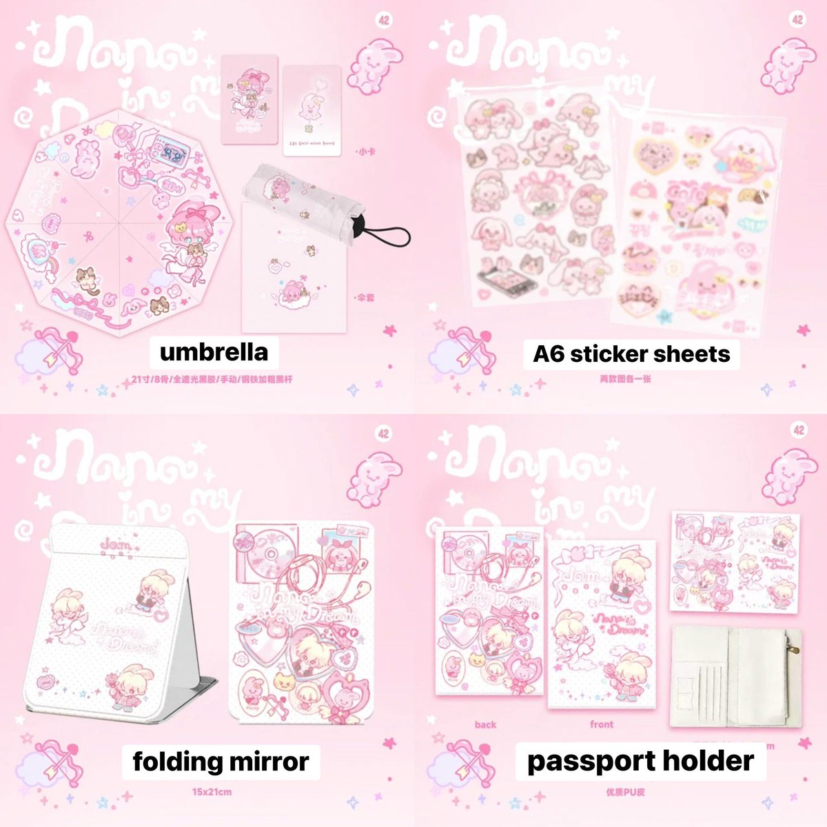 glazzed813's tweet photo. 🇮🇩 INA GO | interest check — nana in my dream by @Mingocken 

💰 pricelist 
— umbrella 140k | dp 70k*
— A6 sticker sheets 60k | dp 35k 
— folding mirror 75k | dp 30k 
— passport holder (PU leather) 135k | dp 80k
— pp clip 45k | dp 20k 
— eco bag 85k | dp 40k 
— notebook (size 7x10cm ; 50pages) 40k | dp 15k 

✅ bersih ina —  include estimasi fee handcarry
❌ exc pack saat di ina + adm shopee 19% 

*khusus umbrella, masih dipertimbangkan akan pake hc / sea cargo. harga tertera pakai fee hc.

⚠️ minimal terisi 5 slot
📆 close po ; 5 juni 2026, 23:59 wib 
📍 go dom depok 

*bisa join go sebelum payment~