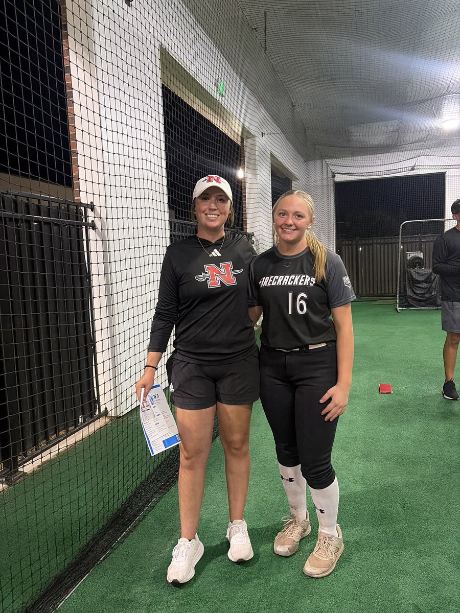 karispridmore16's tweet photo. Another great camp experience at @nicholls_sb prospect camp. Thank you so much @CoachRonFrost , @nicole_pinney6, and @Coach_AVazquez for your time, instruction, and feedback. I also enjoyed getting to meet some other great players from many different states. 

@chelsea_hsSB 
@FirecrackerMoon