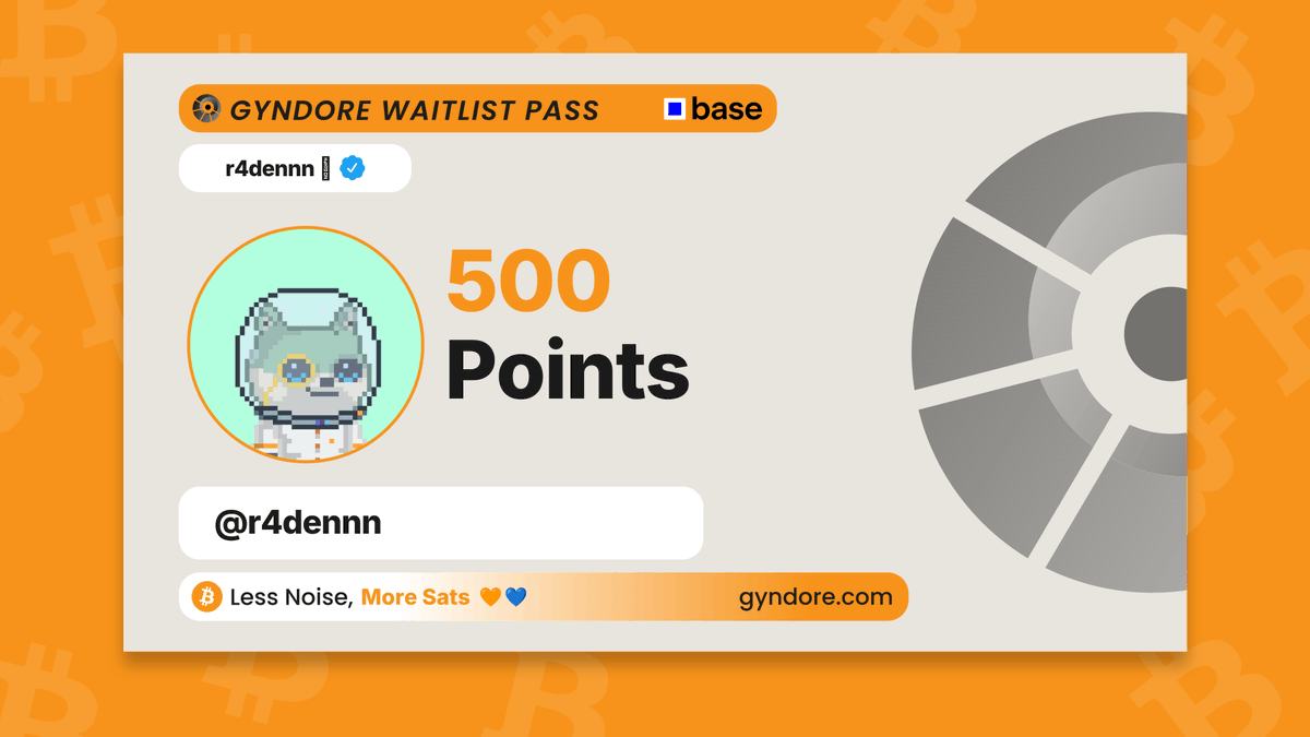 r4dennn's tweet photo. Secured my spot on the @Gyndore waitlist.

Already stacking. It pays to be early.

Join now &amp; claim your points → https://t.co/69gqK77BWS https://t.co/okSa6okgsv