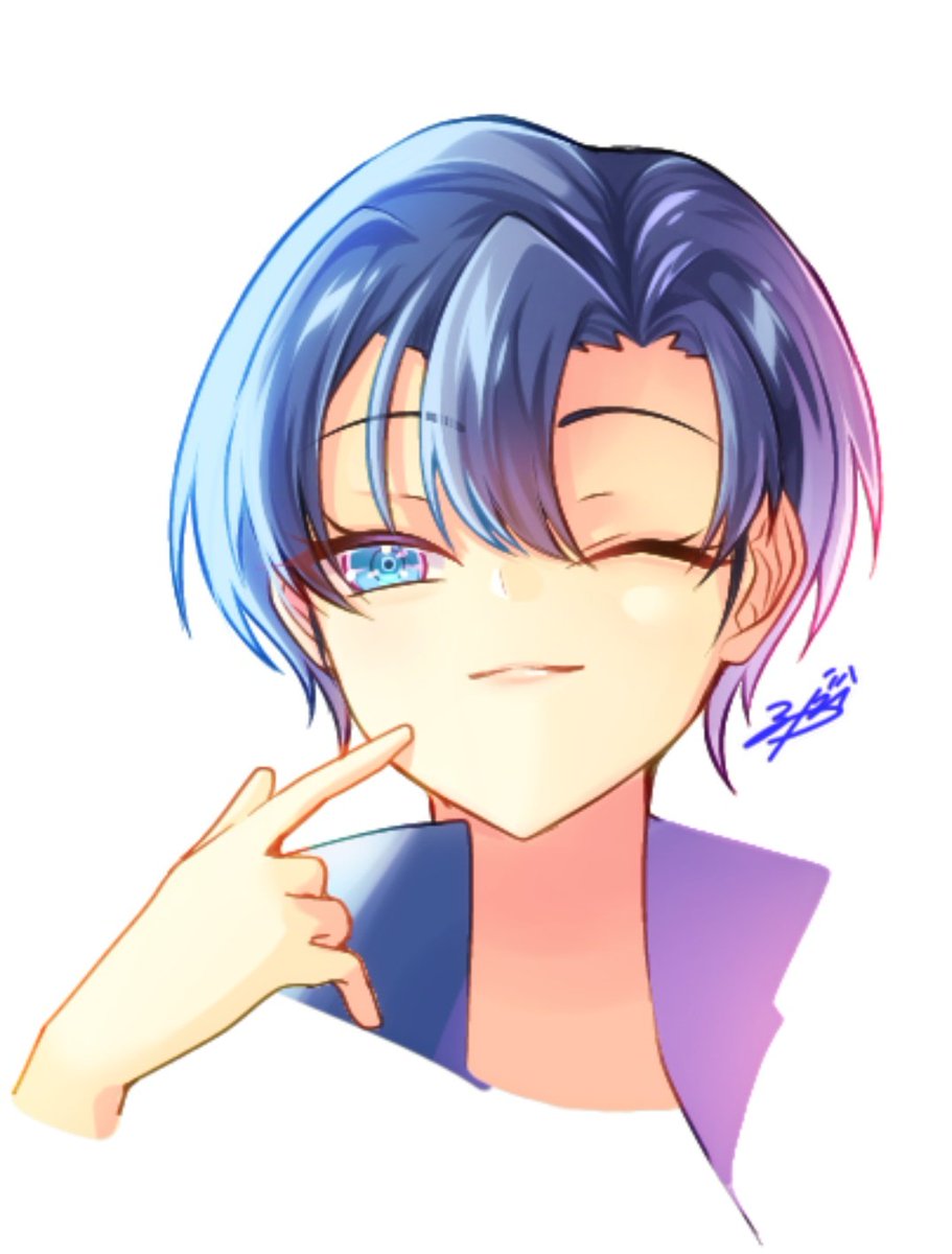 煌　手描き　イラストリクエスト 久し振りに手癖の絵柄で描いた～✨