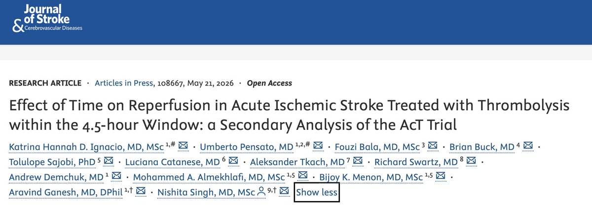 UPensato's tweet photo. "Time is clot" in #stroke? not in our post hoc analysis of AcT! Kudos to @Katha_MD! @FouziBala @brianhb @lucianacatanese @AlmekhlafiMa @draravindganesh @nishita_singh3 @DCNSNeuro https://t.co/kwuz2vYBp4 https://t.co/OHYzrSGTzH