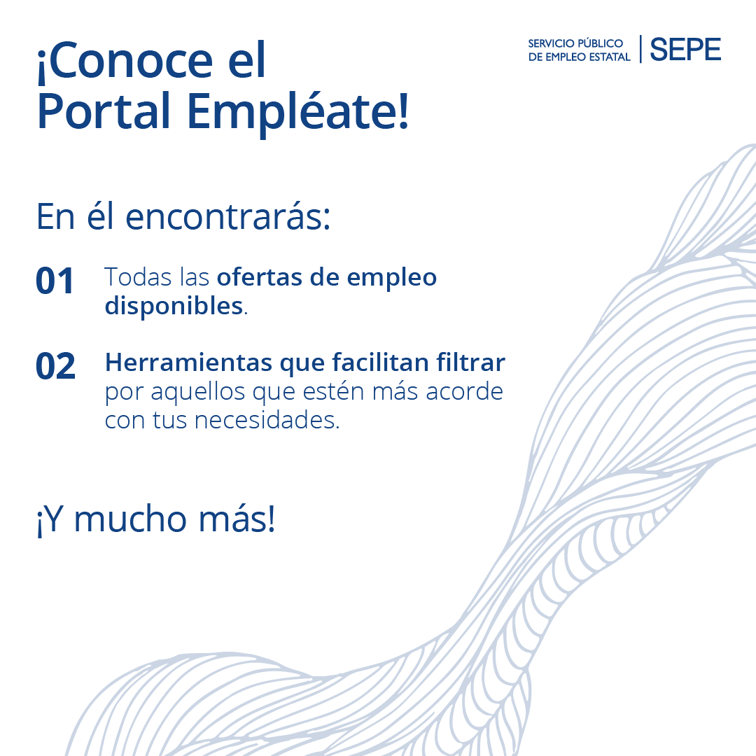 empleo_SEPE's tweet photo. 🌟 En el Portal Empléate, disponible en https://t.co/pXEbH4CMYs, encontrarás todos los empleos disponibles para ti.

Desde oportunidades locales hasta posiciones internacionales, aquí podrás explorar y despegar tu carrera profesional hacia nuevos horizontes. https://t.co/kWGQErY32e