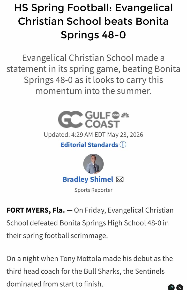 MackCMitchell1's tweet photo. Thank you @GCNNow &amp; @bradleyshimeltv for reporting our game. Our boys played well, we’re excited about the future. Paint It Red!
@ecs_sentinels @ECSsports @ecssentinels https://t.co/N7T4UT5jah
