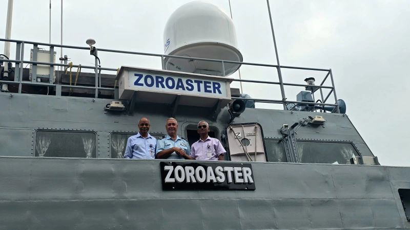 NewsIADN's tweet photo. 🇮🇳🇸🇨 #GRSE has succesfully completed the Refit of #SeychellesCoastGuard's Ship 'PS Zoroaster'. https://t.co/2HbYm7pcUB