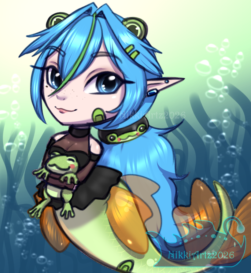 NikkiArtz's tweet photo. Day 22 of #mermay is here!

Featuring Umirae (Twitch) 🐸 https://t.co/qgUCbpPSw4