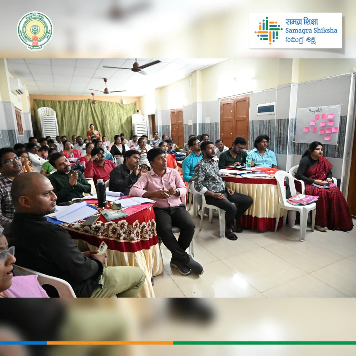 SamagraAP's tweet photo. Day 3 of the Year 3 Gnana Prakash KRP Residential Training Workshop under the FLN – Supporting Andhra’s Learning Transformation (SALT) initiative was conducted successfully in Vijayawada, marked by enthusiastic participation and a strong spirit of collaborative learning among the KRPs.

The sessions focused on innovative pedagogical strategies, activity-based learning methodologies, and effective classroom practices aimed at strengthening foundational literacy and numeracy skills among young learners. Participants actively engaged in peer-learning activities, model teaching sessions, and interactive discussions that fostered creativity, critical thinking, and the practical application of teaching techniques in classroom environments.
.
@EduMinOfIndia @csegoap @ncert @sanjayjavin @samagra_spd