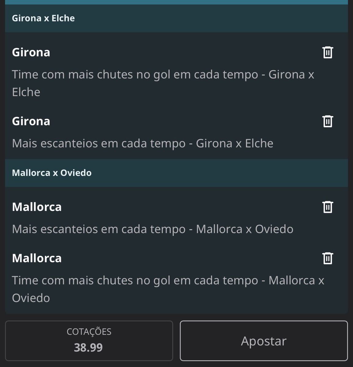 stktipster's tweet photo. Vamos nessa hoje?

Girona e Mallorca precisam vencer para fugir do rebaixamento. ODD 38 tá linda demais! https://t.co/j9kwvgXGVf