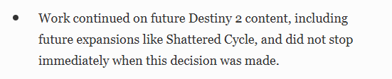 DSR_Joker's tweet photo. That is honestly insane to me. 
So, there is content for Shadow and Order and Shattered Cycle, likely fairly along, and it's just shelved to be written off. https://t.co/RDGUrTUdAA