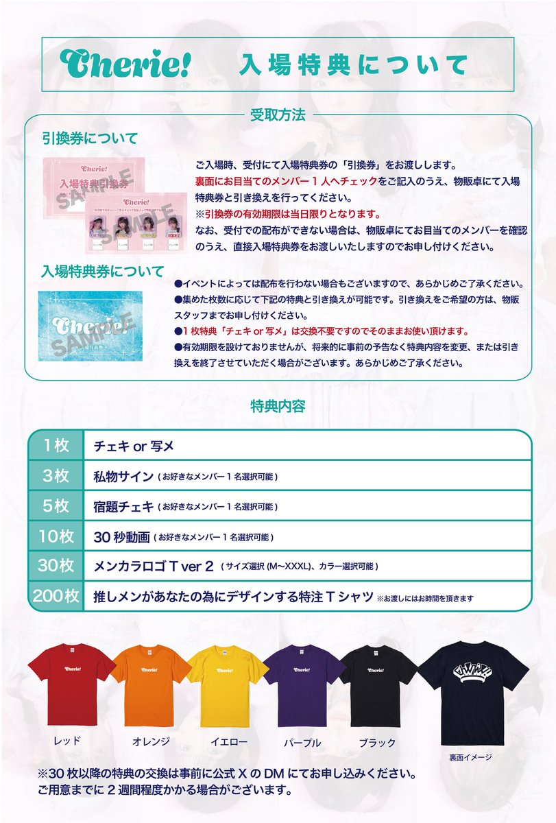 REIRIE　特典券　2枚 ❛ #TIF2023 #REIRIE グッズ販売・特典会のご案内༉‧₊˚✧ ☆10:00-17:00