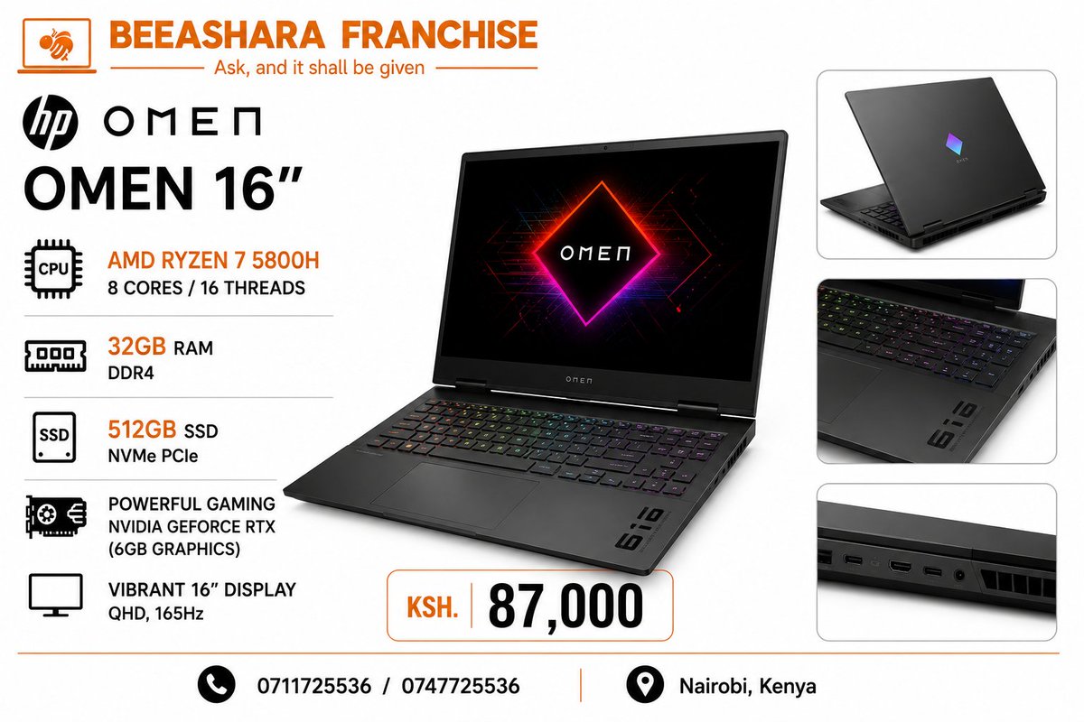 beeashara's tweet photo. Contact: 0711725536 or 0747725536
Location: Dominion expo centre opposite Imenti house along Tom Mboya street 1st floor shop F7.
Warranty: 6 Months
💵Delivery done countrywide.
Terms and conditions apply!
#laptopsforsale #trending  #Nairobi https://t.co/FgAU2hnK3h