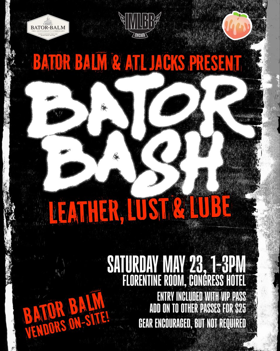 atlantajacksb8's tweet photo. Are you at IMLBB this year in Chicago? Join us and @batorbalm for Bator Bash at 1 PM Florentine Room at the Congress Hotel! 

Must have a socials package, VIP, or $25 add on at the door for JUST our social (subject to capacity) to any wristband including 1 day vendor market. https://t.co/yzOCjnRqA3