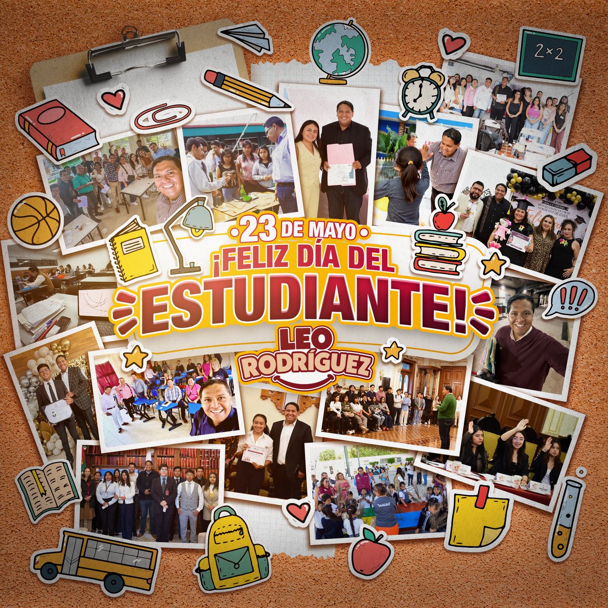 leobardorj's tweet photo. Ser estudiante es crecer, descubrir, equivocarse y volver a intentarlo todos los días. 📚🎒

Nunca dejen de aprender, cuestionar y perseguir aquello que les hace felices. 🚀✨

¡Feliz #DíaDelEstudiante! 🙌🏾

#23DeMayo #Juventud #Estudiantes #Futuro https://t.co/OBkpWvJJT8
